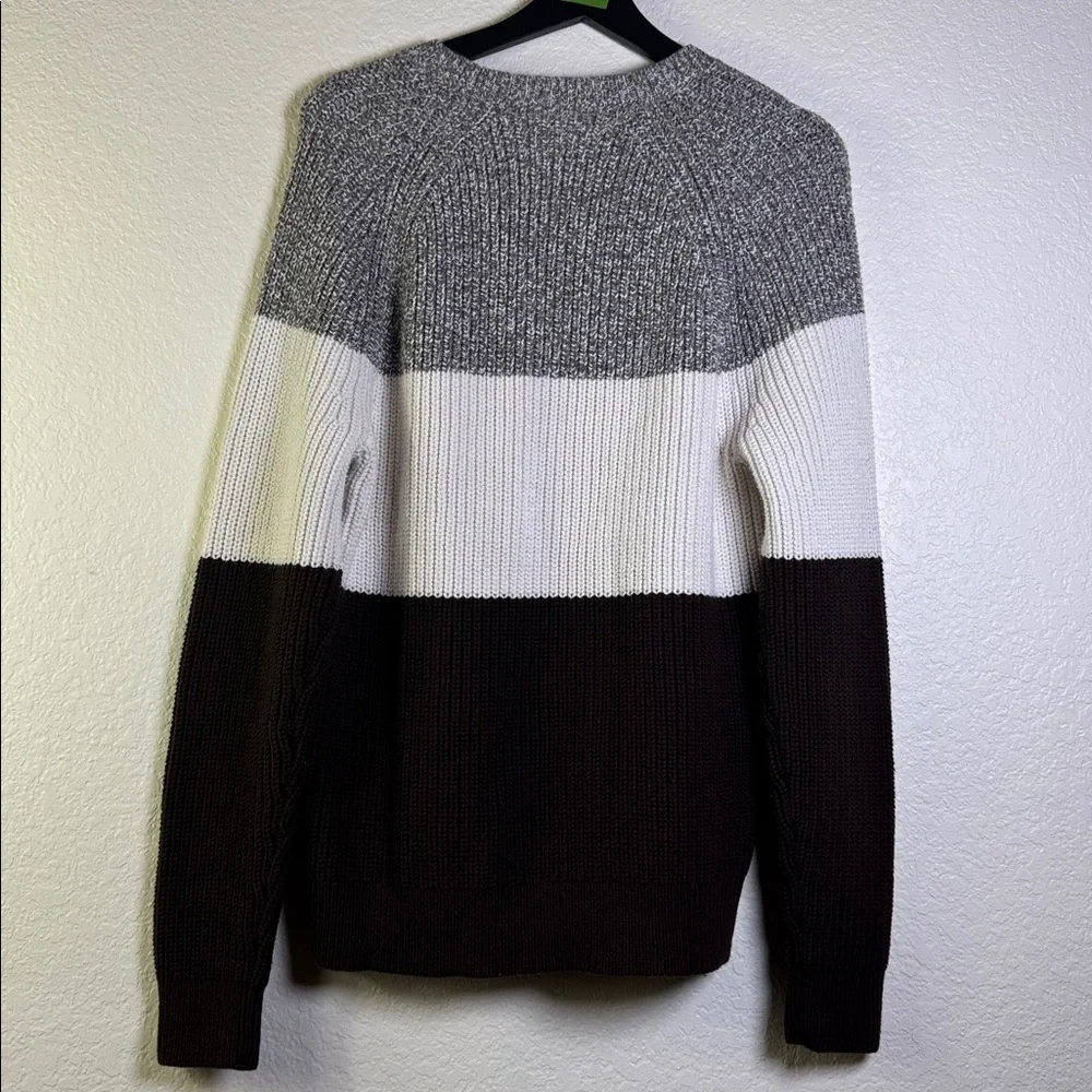 Banana Republic. Men's Gray, White, and Brown Sweater